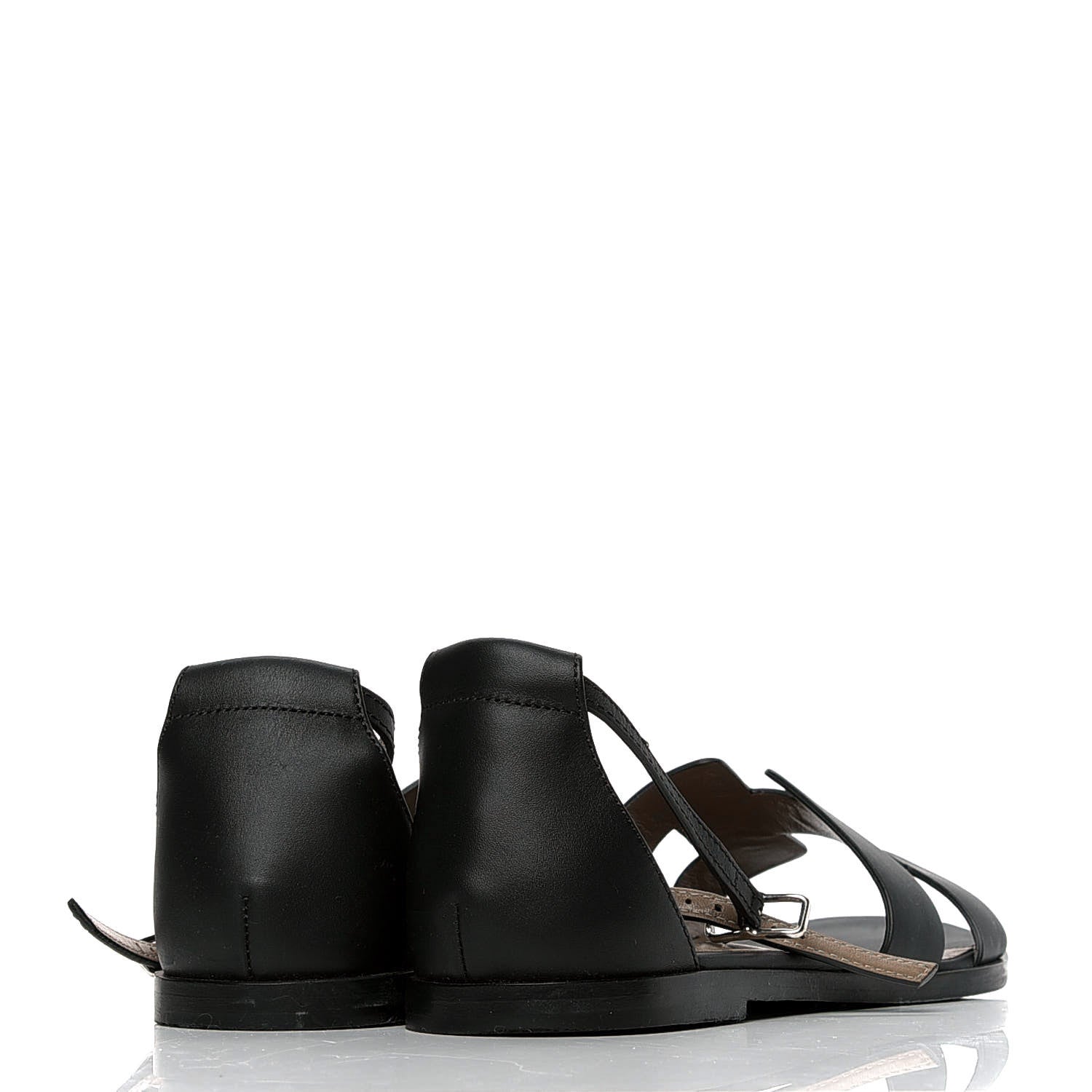 Hermes Calfskin Santorini Sandals 36 Black 2 of 4