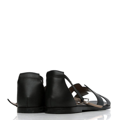 Hermes Calfskin Santorini Sandals 36 Black 2 of 4