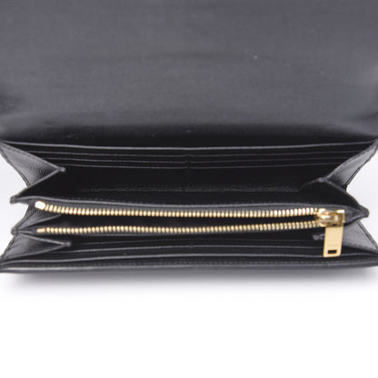 Saint Laurent Grain De Poudre Classic Monogram Cassandre Wallet Black 4 of 8
