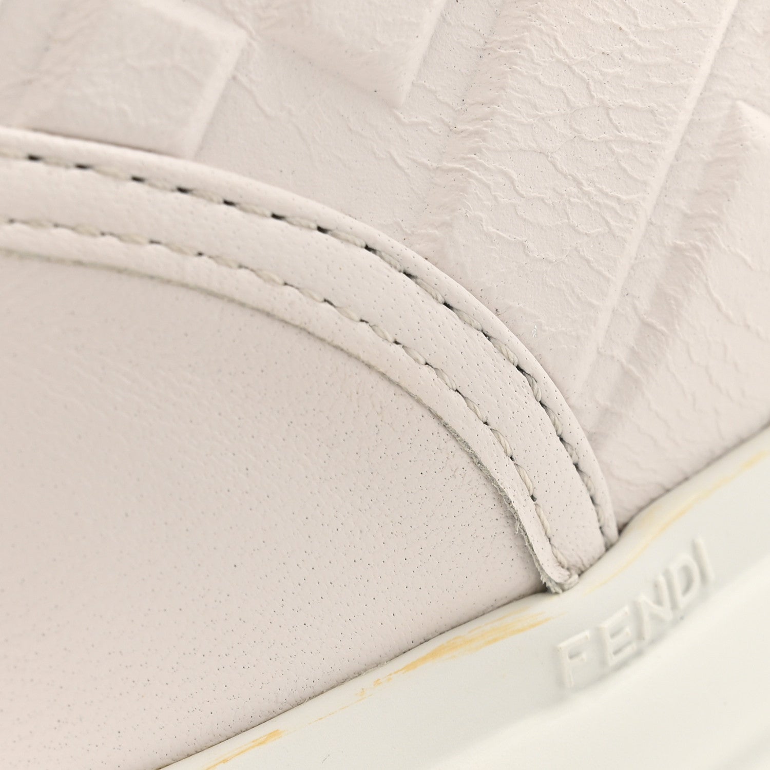 Fendi Lambksin FF Embossed Rise Low Top Sneakers 36.5 Ultra White 22 of 30
