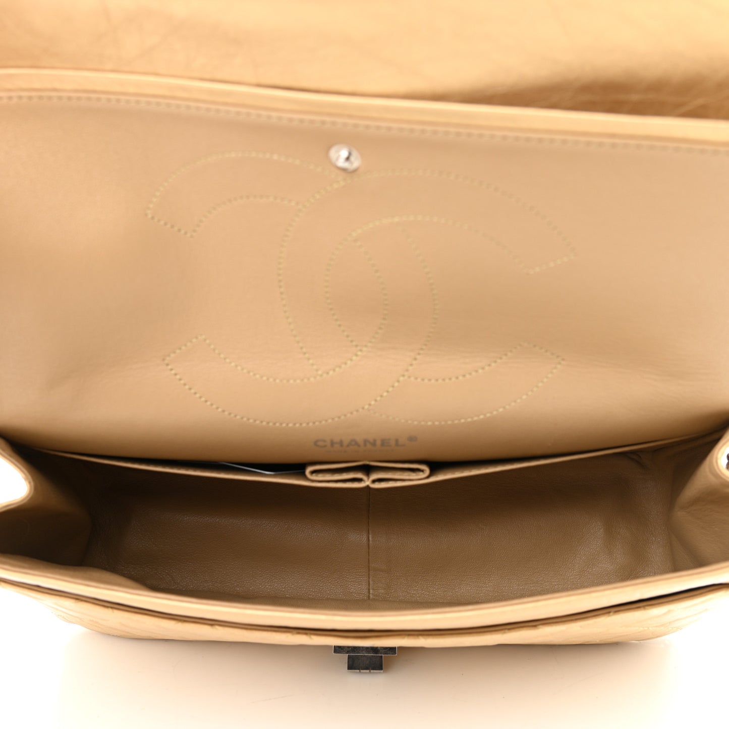 Metallic Aged Calfskin Quilted 2.55 Reissue 227 Flap Gold