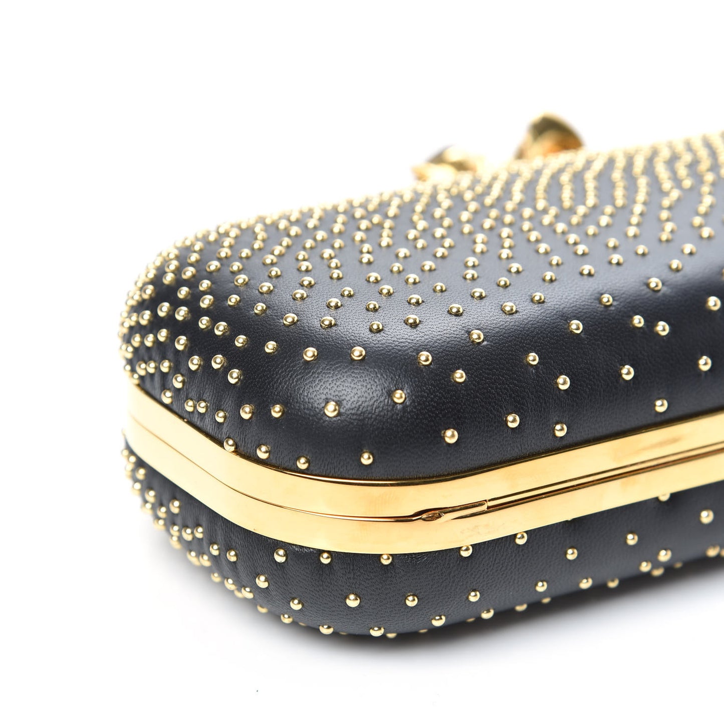 Studded Knucklebox Clutch Black