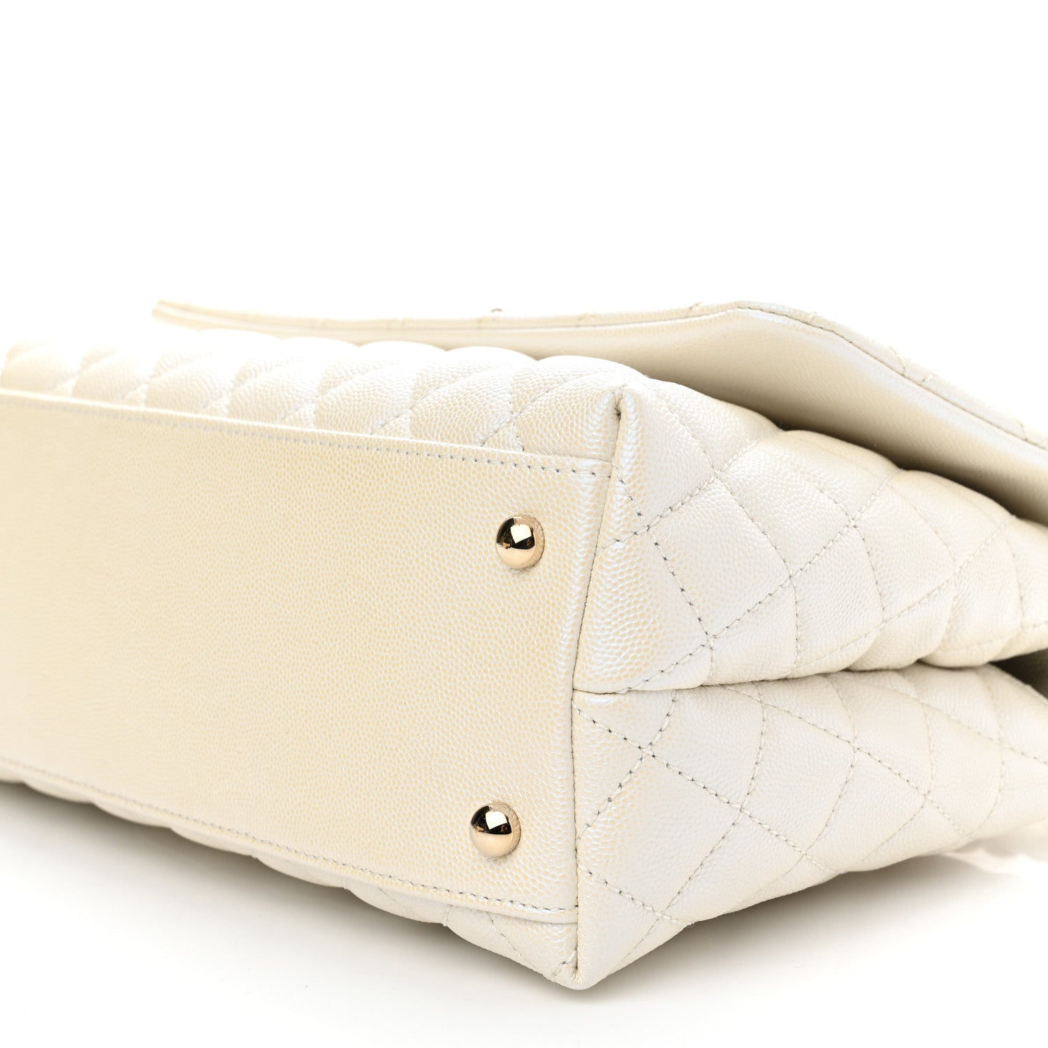 Chanel Iridescent Caviar Quilted Small Coco Handle Flap White 10 of 11