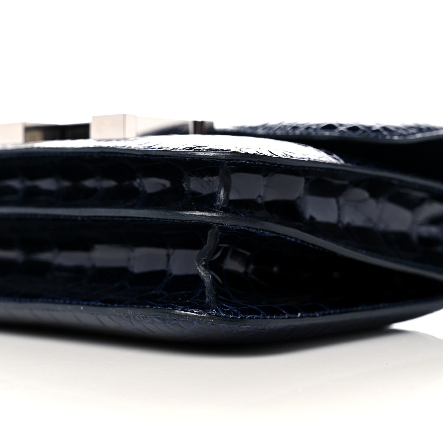 Hermes Shiny Alligator Lizard Constance 18 Bleu Marine Ombre 10 of 13
