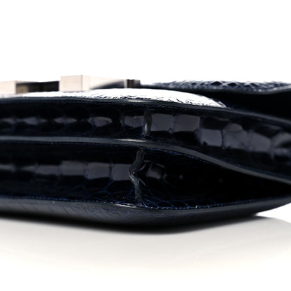 Hermes Shiny Alligator Lizard Constance 18 Bleu Marine Ombre 10 of 13