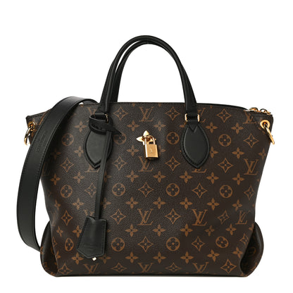 Louis Vuitton Monogram Flower Zipped Tote MM Black 1 of 9