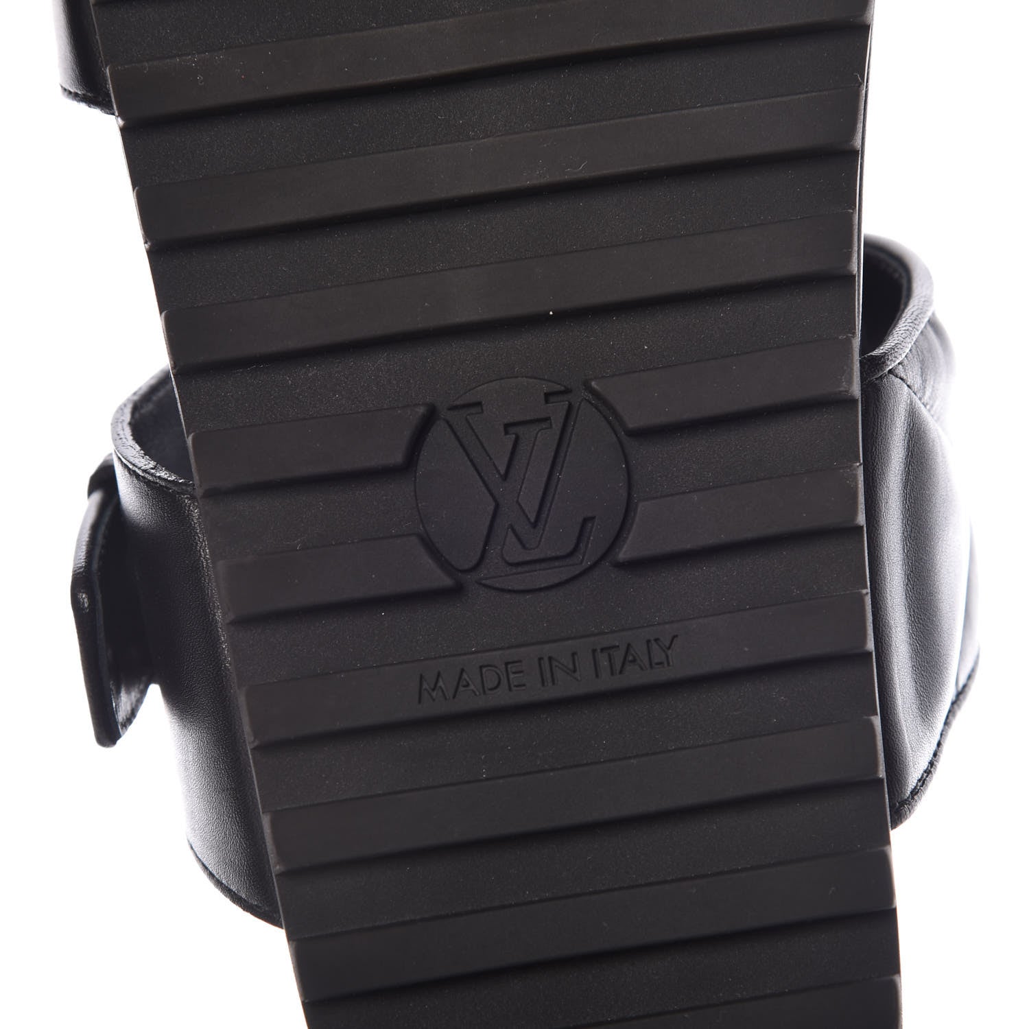 Louis Vuitton Calfskin New Wave Bom Dia Mule Sandals 37.5 Black 6 of 8