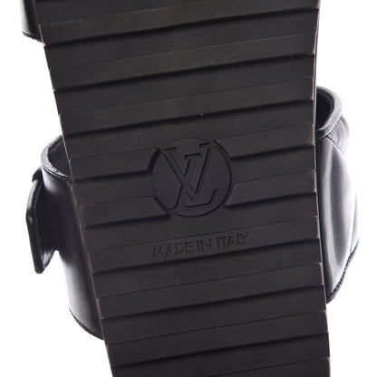 Louis Vuitton Calfskin New Wave Bom Dia Mule Sandals 37.5 Black 6 of 8