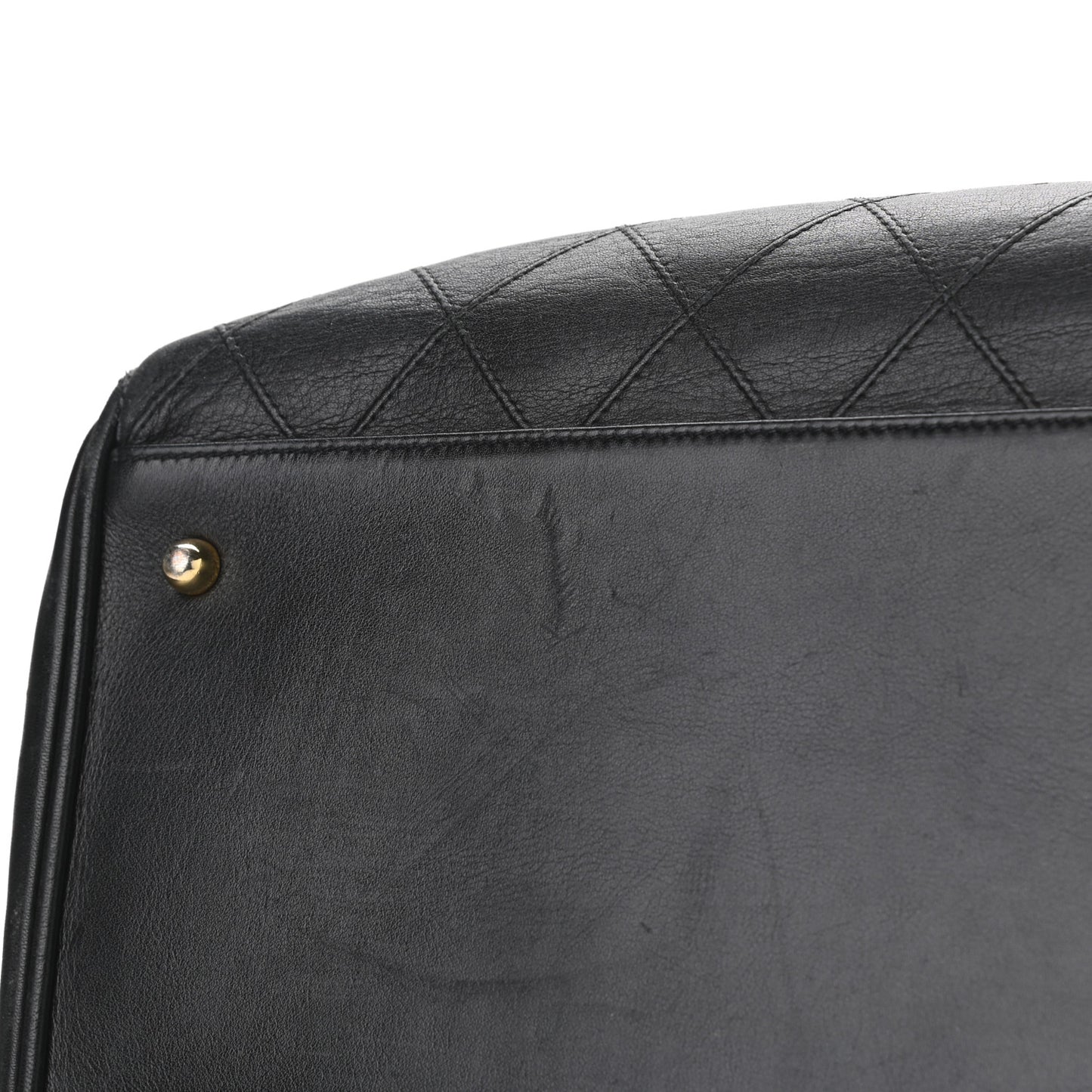 Calfskin Stitched XL Weekender Black
