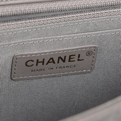 Chanel Calfskin Chevron Quilted Medium Statement Flap Grey 7 of 9