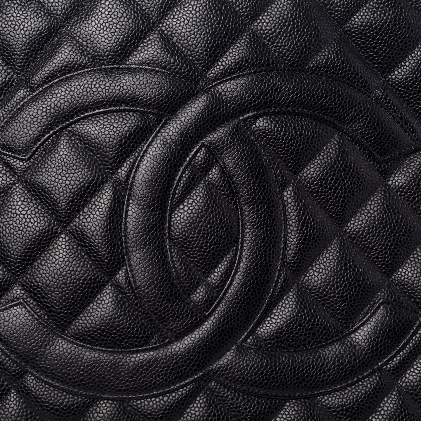 Caviar Quilted Medallion Tote Black