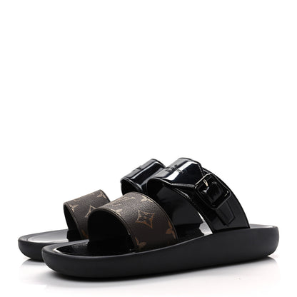Louis Vuitton Monogram Sunbath Flat Mule Sandals 40 Black 3 of 7