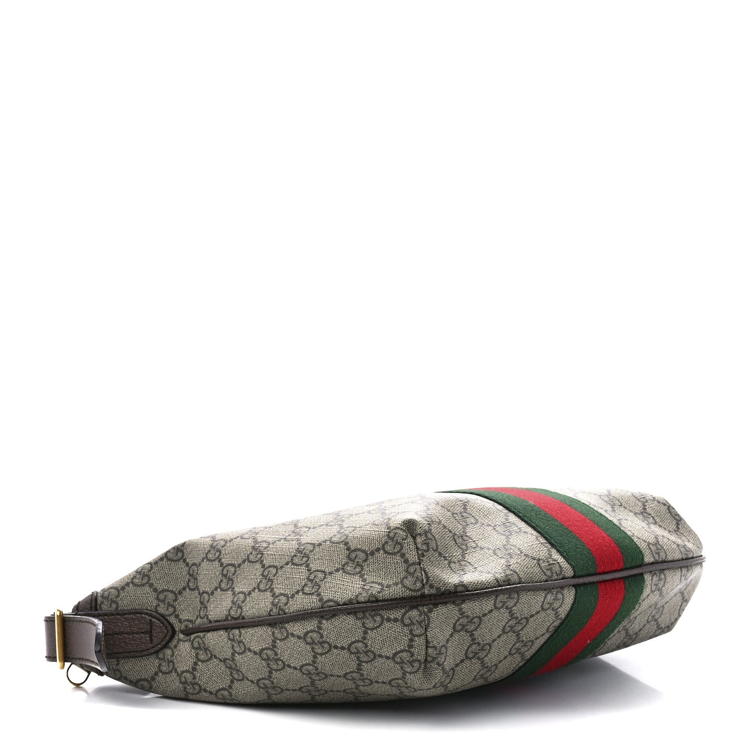 Gucci GG Supreme Monogram Textured Dollar Calfskin Web Small Ophidia Half Moon Hobo Beige Ebony New Acero 3 of 12