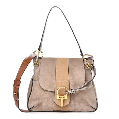 Chloe Suede Calfskin Small Lexa Shoulder Bag Motty Grey 1 of 16