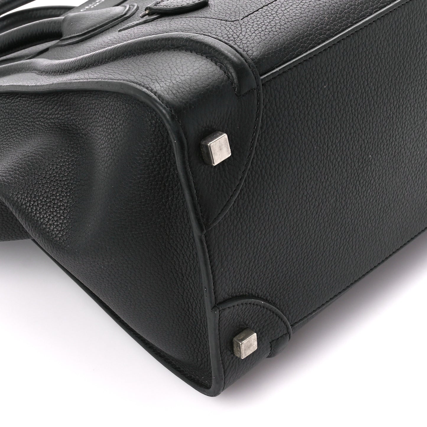 Drummed Calfskin Micro Luggage Black