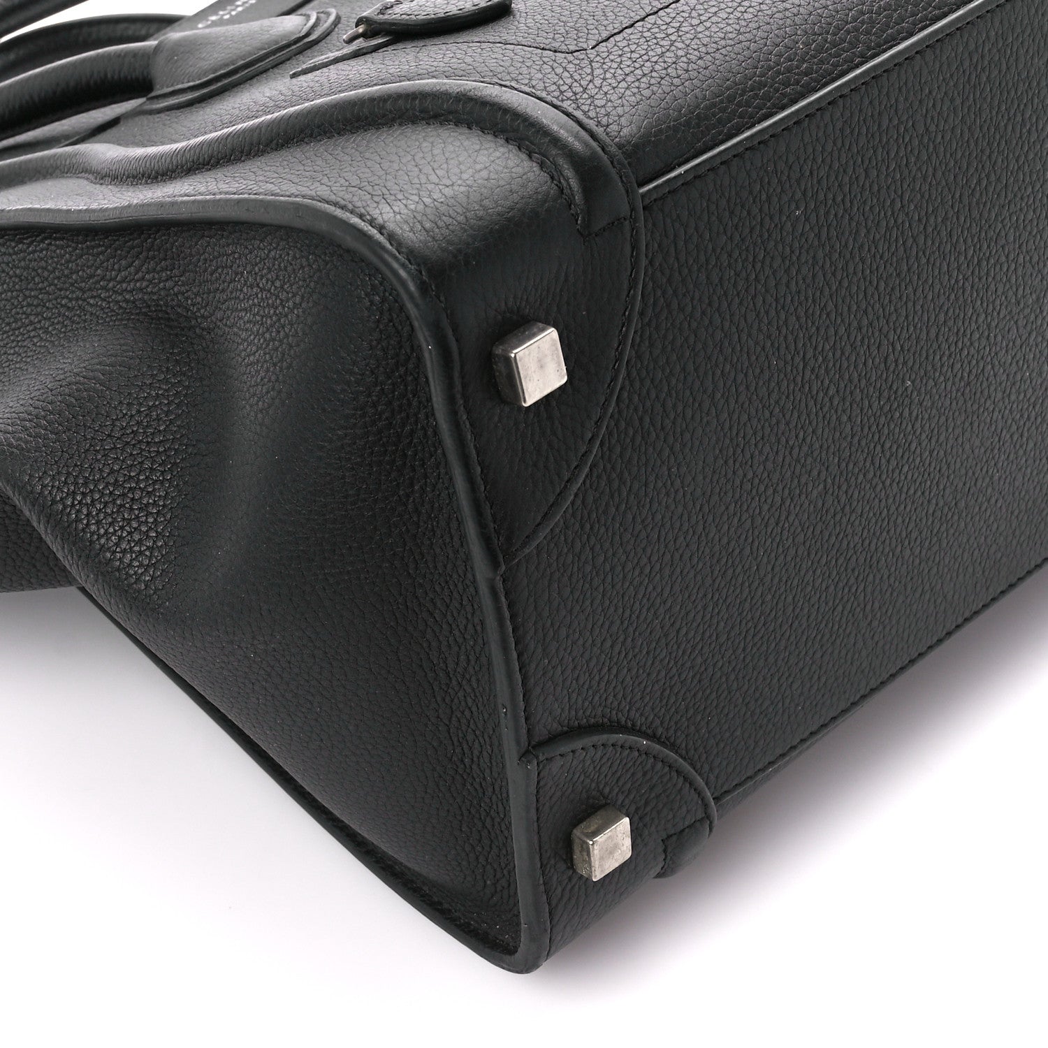 Celine Drummed Calfskin Micro Luggage Black 10 of 14