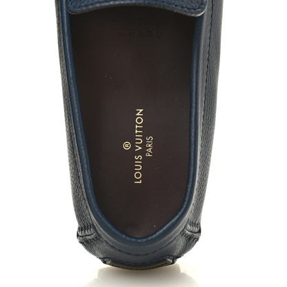 Louis Vuitton Grained Calfskin Mens Monte Carlo Car Shoe Moccasin Loafers 9 Blue 7 of 11