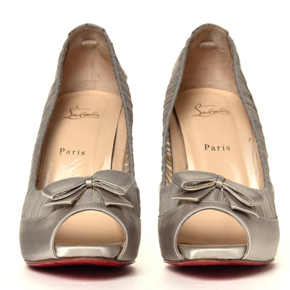 Christian Louboutin Satin Peep Toe Angelique Pumps 42 4 of 8