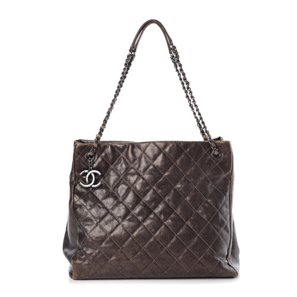 Chanel Iridescent Caviar Quilted Tall Chic Shopping Tote Dark Gold 1 of 12