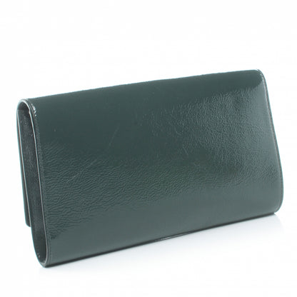 Saint Laurent Patent Large Belle de Jour Clutch Green 4 of 8