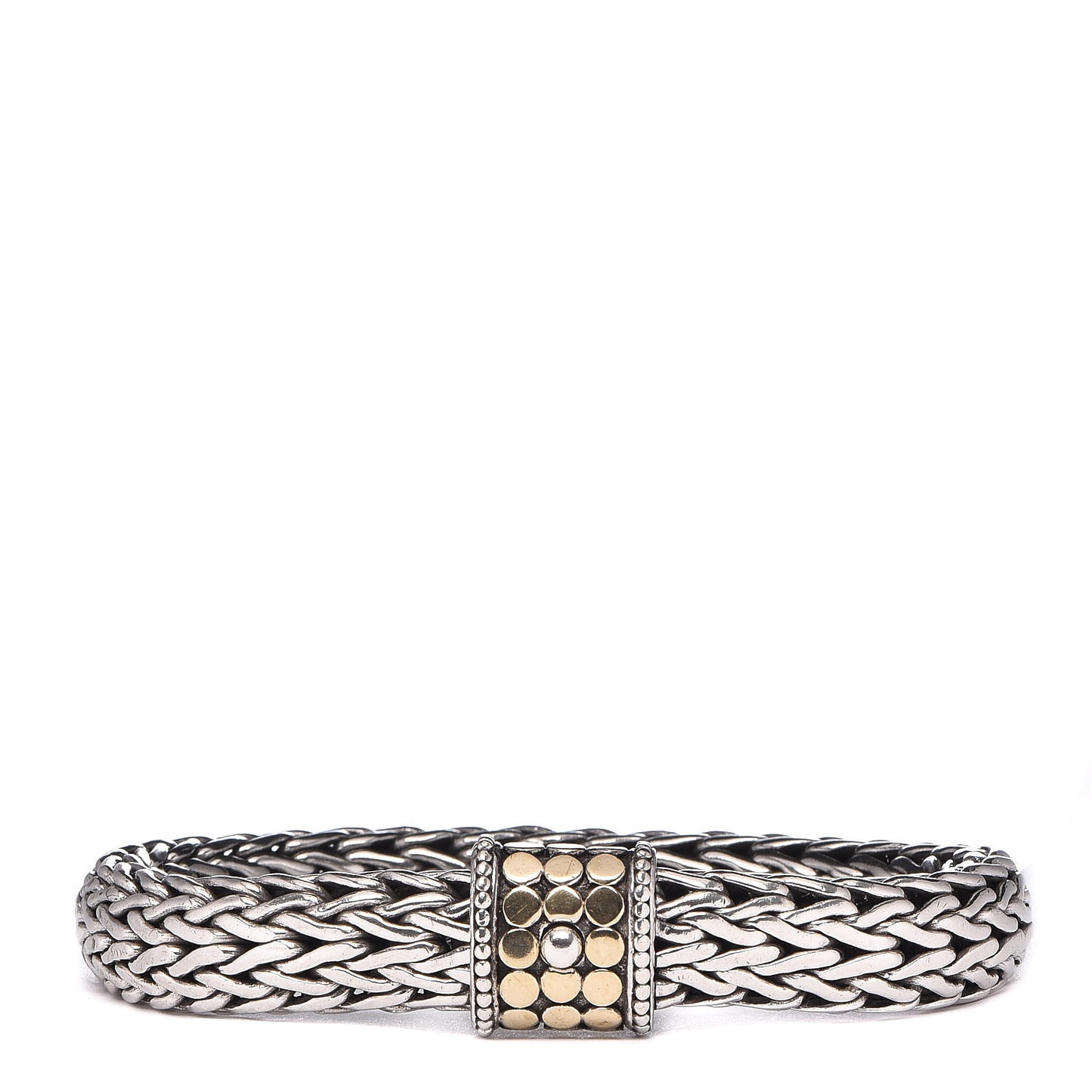 Sterling Silver 18K Yellow Gold 10.5mm Classic Chain Dot Bracelet