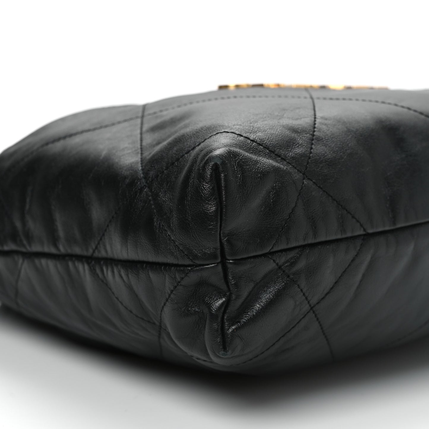 Shiny Calfskin Quilted Small Chanel 22 Black