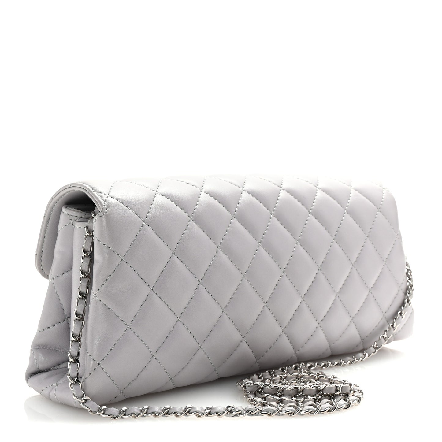 Lambskin Quilted By 4 Flap Crossbody Grey