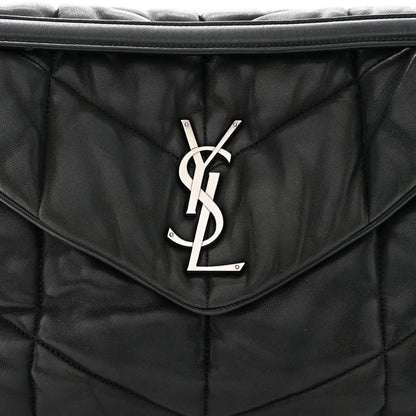 Saint Laurent SAINT LAURENT Lambskin Quilted Medium Loulou Puffer Monogram Chain Satchel Black 8 of 13