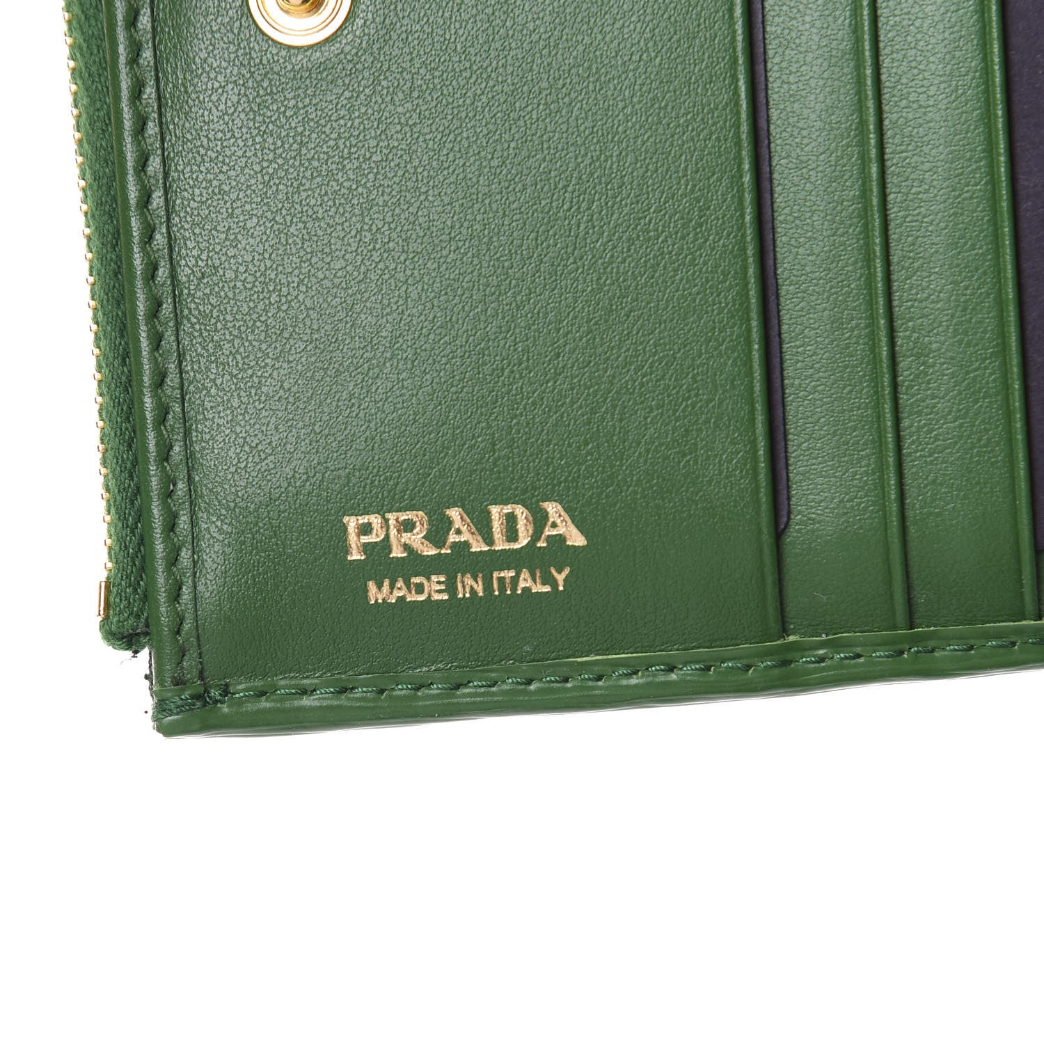 Prada Vitello Move Zip Coin Case Wallet Verde 6 of 6