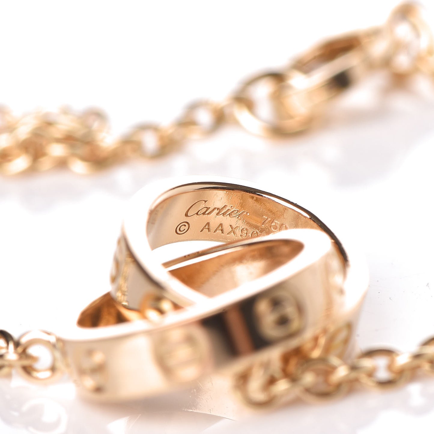 18K Yellow Gold Interlocking LOVE Necklace