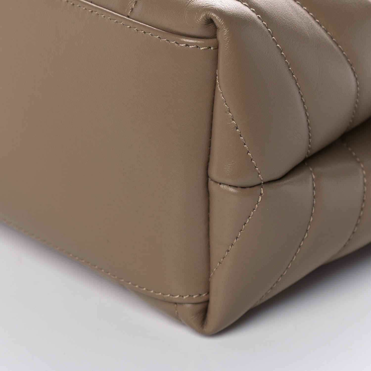 Saint Laurent Calfskin Y Quilted Monogram Medium Loulou Chain Satchel Taupe 10 of 10
