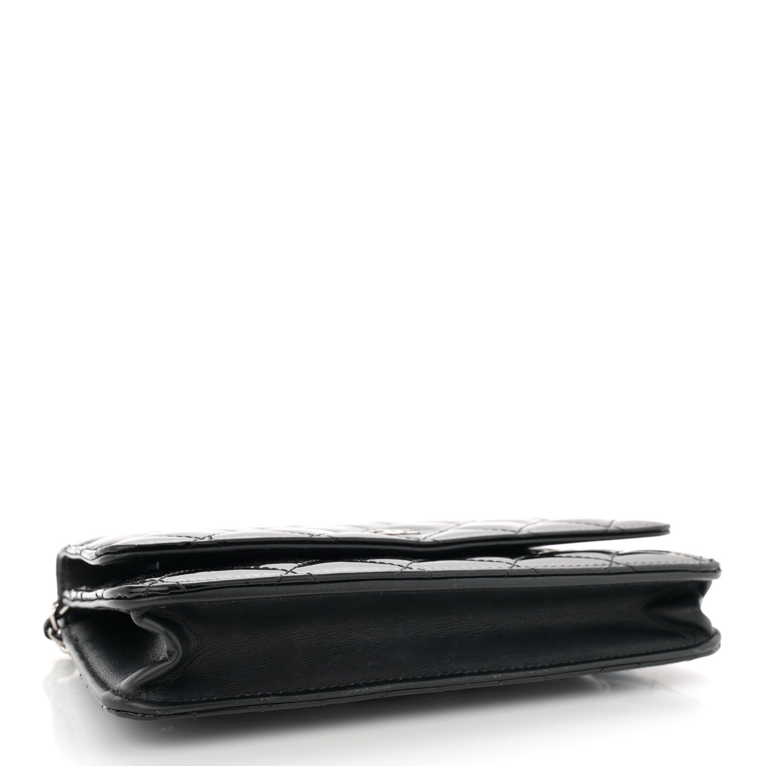 Chanel Patent Quilted Wallet On Chain WOC Black 4 of 17