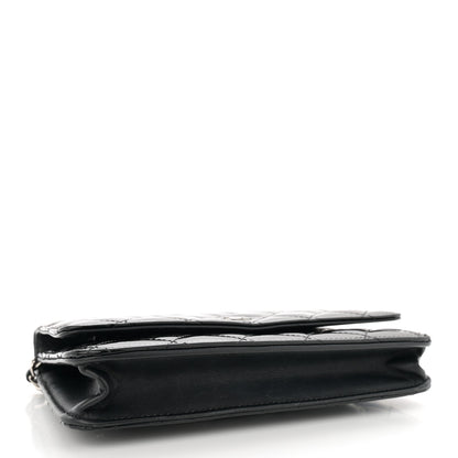 Chanel Patent Quilted Wallet On Chain WOC Black 4 of 17