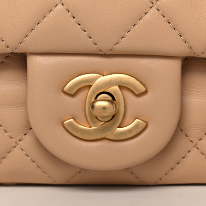 Chanel Lambskin Quilted Mini Rectangular Pearl Crush Flap Beige 9 of 12