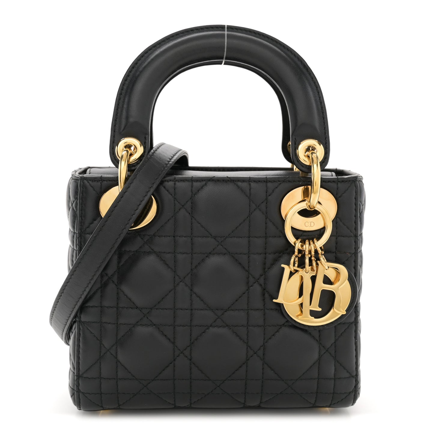 Lambskin Cannage Mini Lady Dior Black