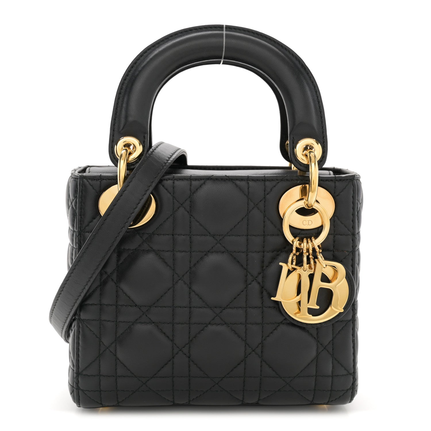 Christian Dior Lambskin Cannage Mini Lady Dior Black 1 of 12
