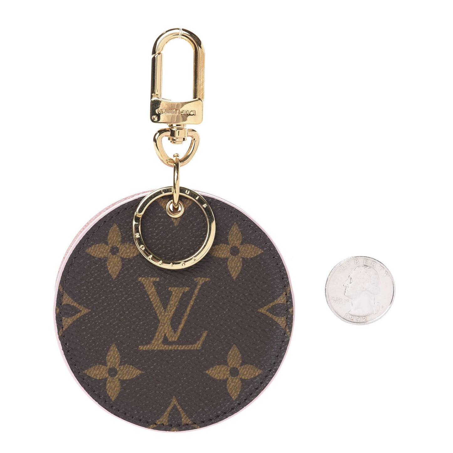 Monogram LV Mirror Bag Charm Key Holder Rose Ballerine