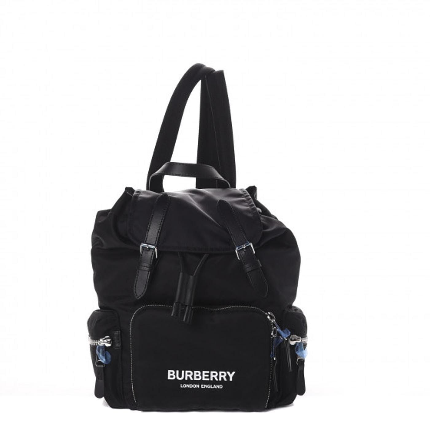 Nylon Logo Print Medium Rucksack Backpack Black