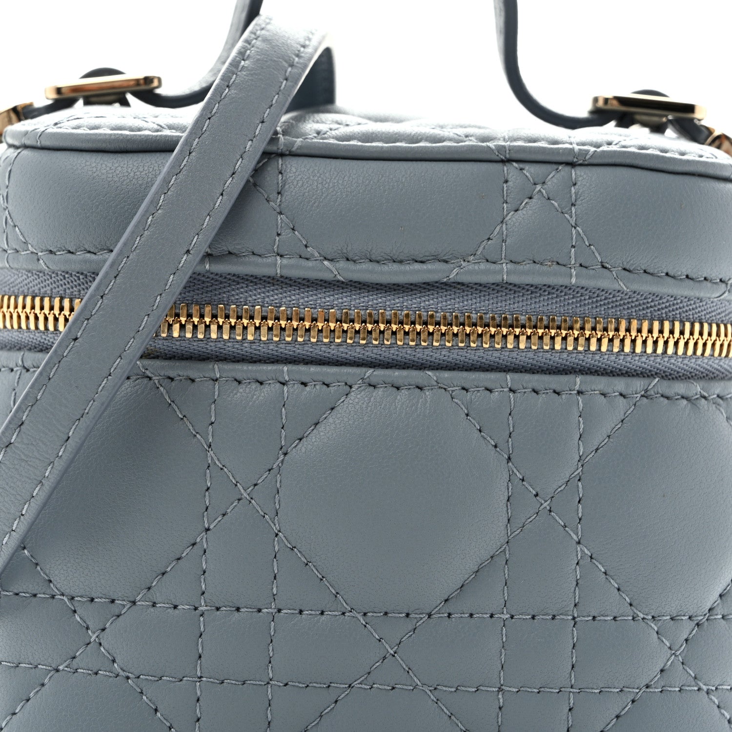 Christian Dior Lambskin Cannage Micro Lady Dior Vanity Case Cloud Blue 7 of 11