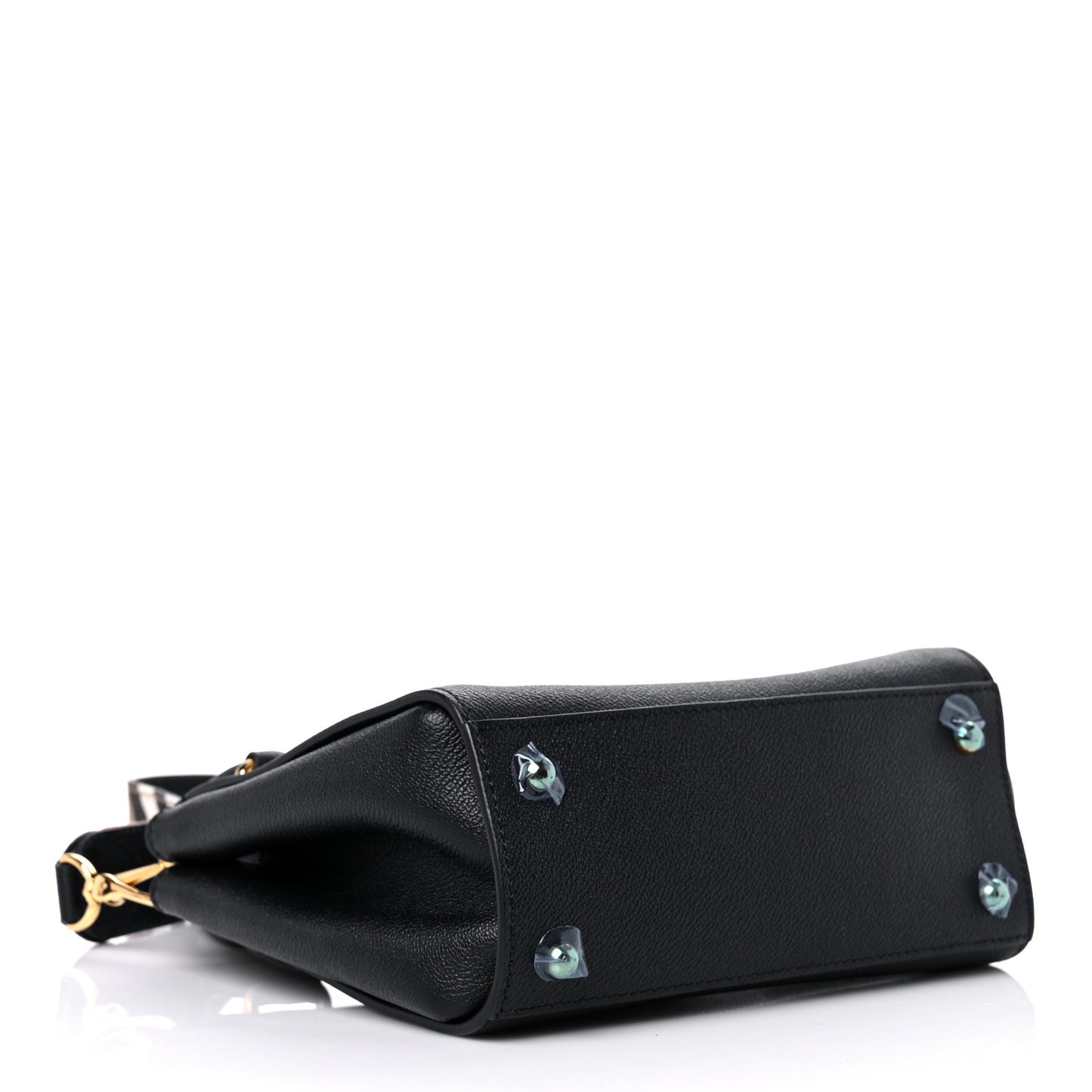 Soft Grain Calfskin Small Buckle Tote Black