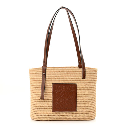 Loewe Raffia Square Small Basket Tote Bag Natural Tan 1 of 11