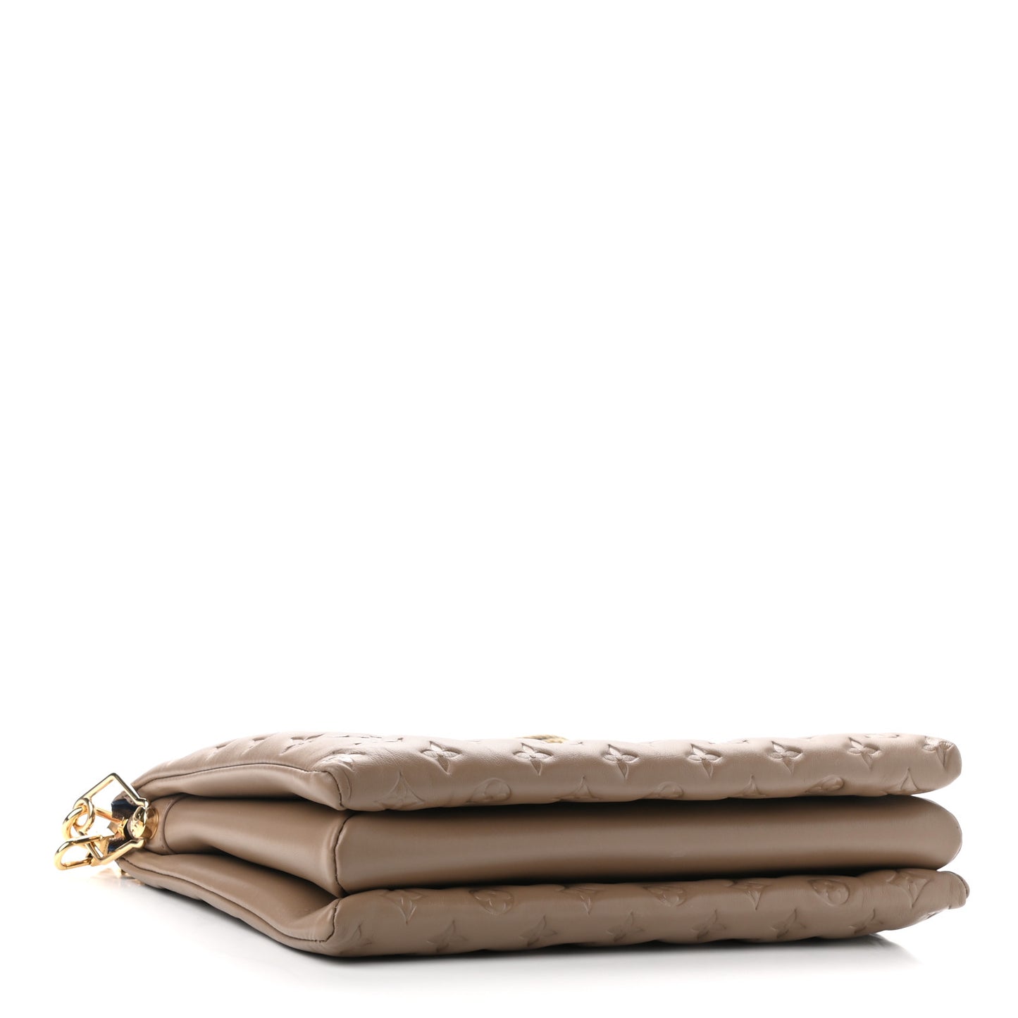 Lambskin Embossed Monogram Coussin MM Taupe