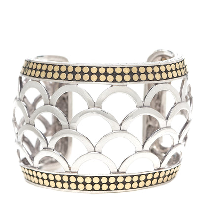 John Hardy Sterling Silver 18K Yellow Gold Naga Scaled Wide Cuff Bracelet 1 of 4