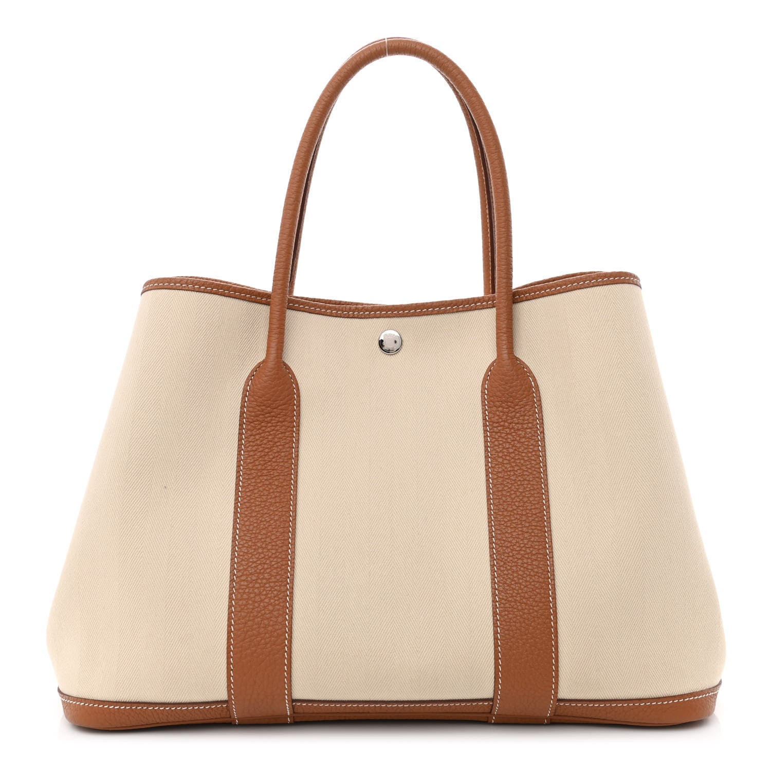 Hermes Grand Chevron Weave Negonda Garden Party 36 MM Tote Craie Gold 1 of 12