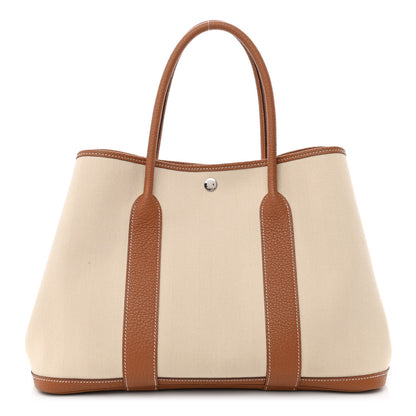 Hermes Grand Chevron Weave Negonda Garden Party 36 MM Tote Craie Gold 1 of 12