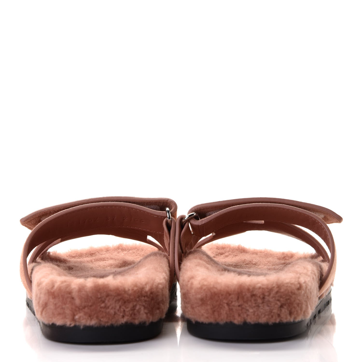Hermes Suede Goatskin Woolskin Womens Chypre Sandals 37 Rose Aube 4 of 8