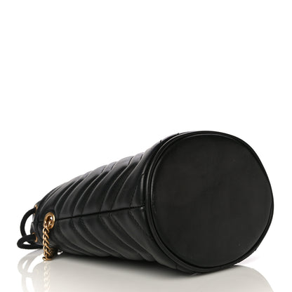 Gucci Calfskin Matelasse Mini GG Marmont 2.0 Bucket Bag Black 4 of 9