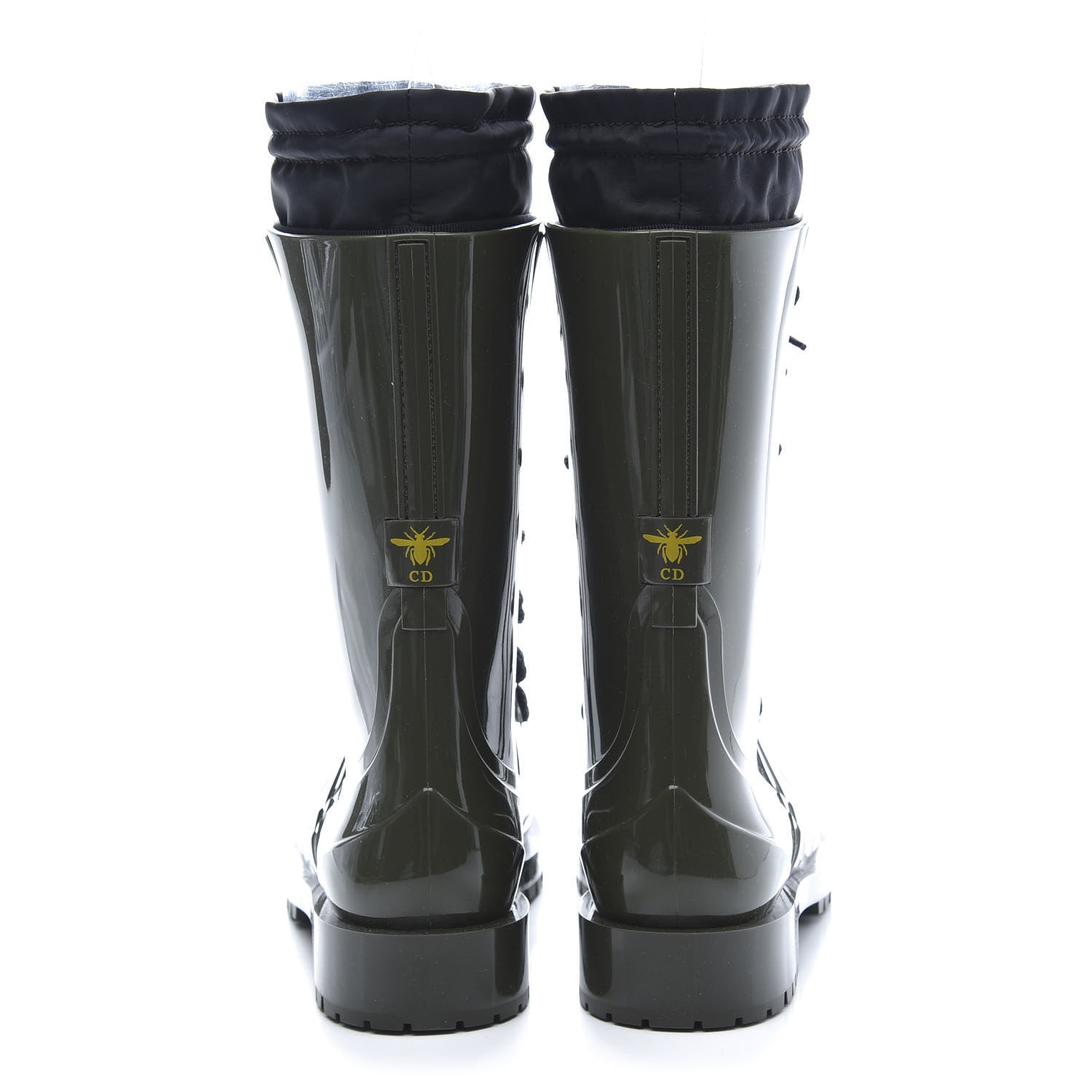 Christian Dior Shiny Rubber Diorcamp Low Boots 37 Military 5 of 9