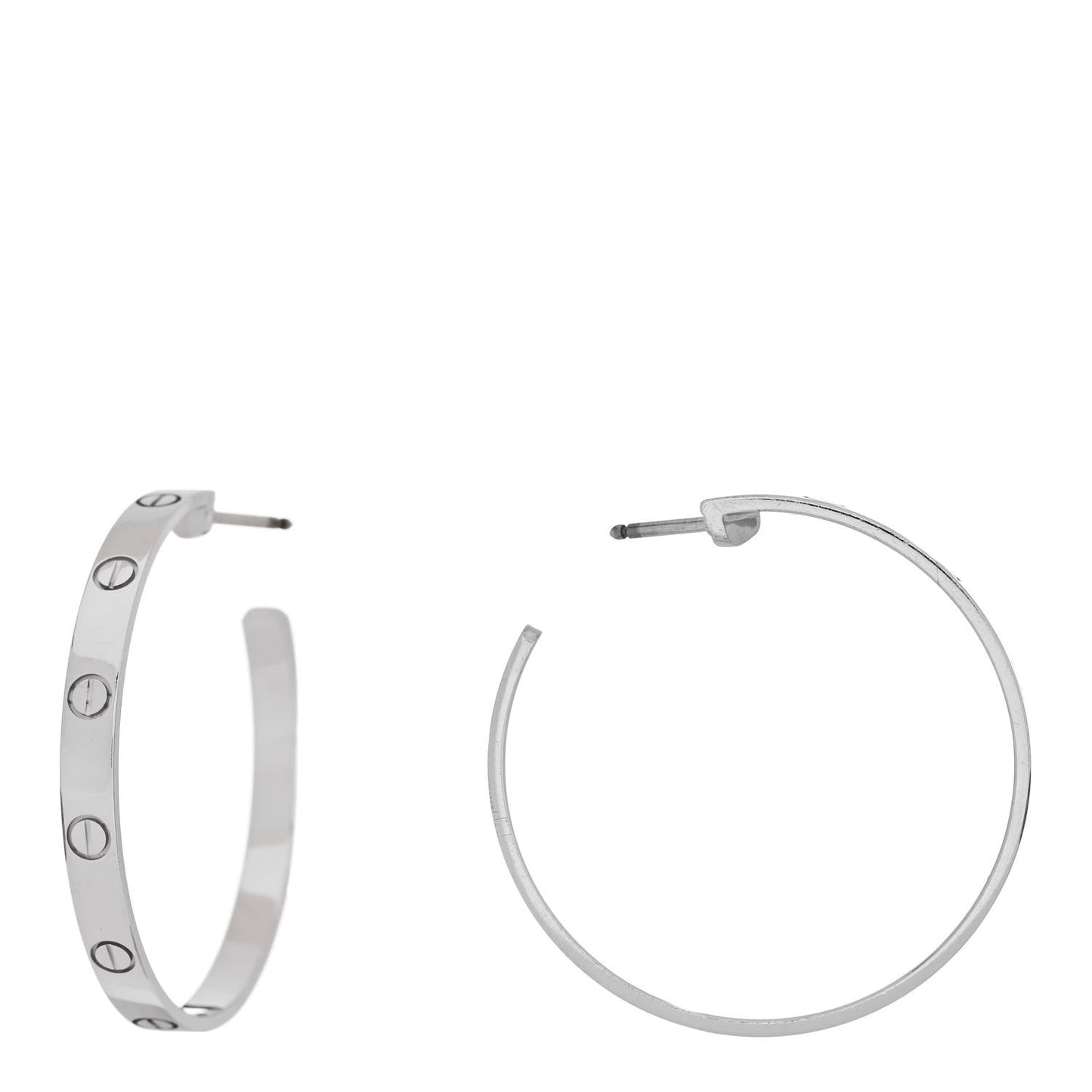 18K White Gold Large LOVE Hoop Earrings