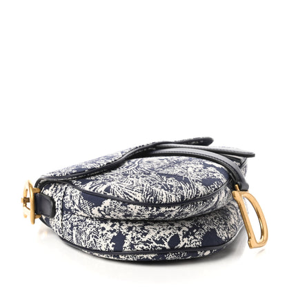 Christian Dior Canvas Embroidered Dioriviera Saddle Bag Blue 4 of 11